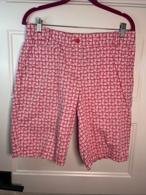 Talbots Coral Pink Printed Bermuda Shorts